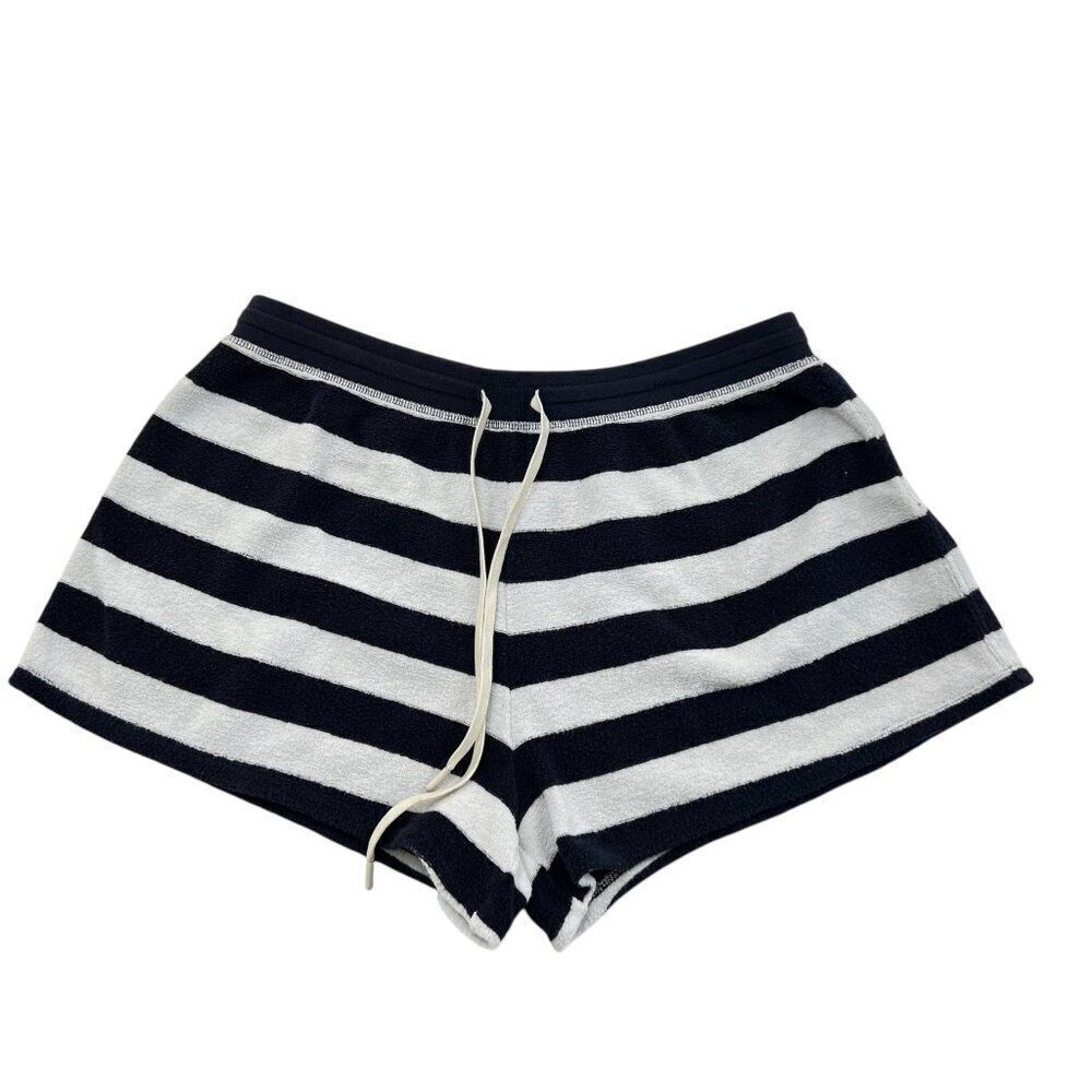 Outerknown Women's High Tide French Terry Striped Organic Cotton Shorts Size L